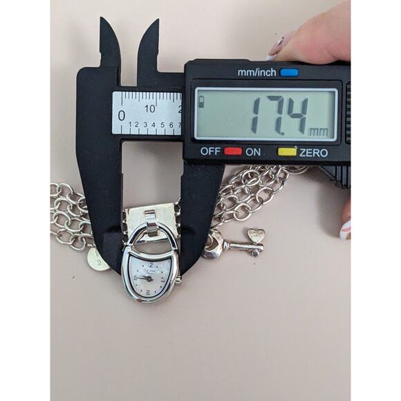 Clio Blue 925 Sterling Silver Bracelet with Watch Charm Working 7in - Picture 8 of 9